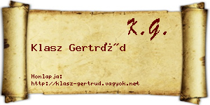 Klasz Gertrúd névjegykártya